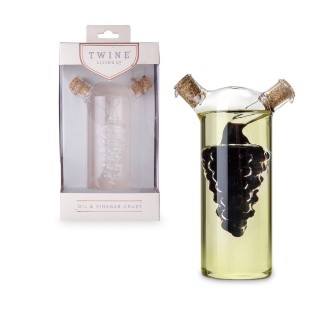 NWT Twine Living Hand Blown Glass Oil & Vinegar Cruet